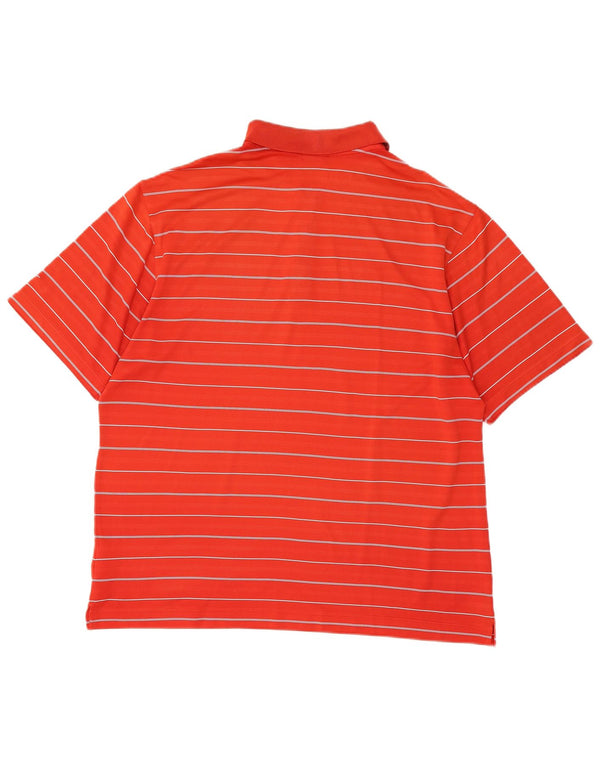 Tricou polo Nike Dri Fit pentru bărbați din poliester cu dungi roșii mari