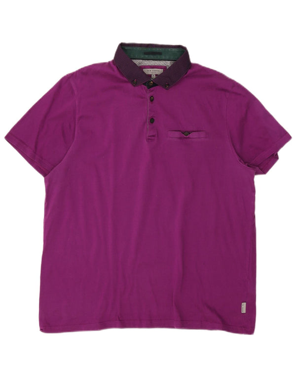 Tricou polo London Rugby pentru bărbați Ted Baker Mărimea 5 XL Bumbac violet