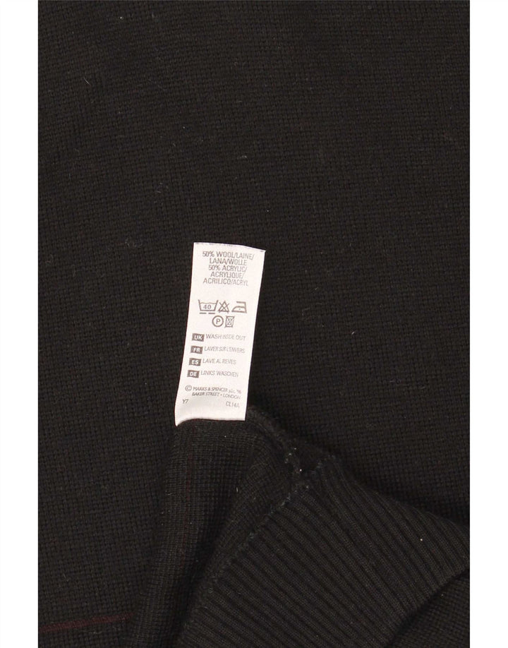 Pulover cu decolteu în V pentru bărbați Marks & Spencer, lână mare cu dungi negre