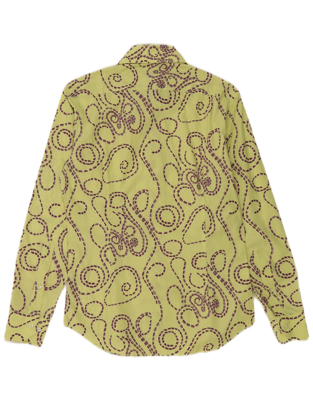 Cămașă Vintage pentru bărbați, cu model abstract, slim Fit Mărimea 39 15 1/2 Galben mediu