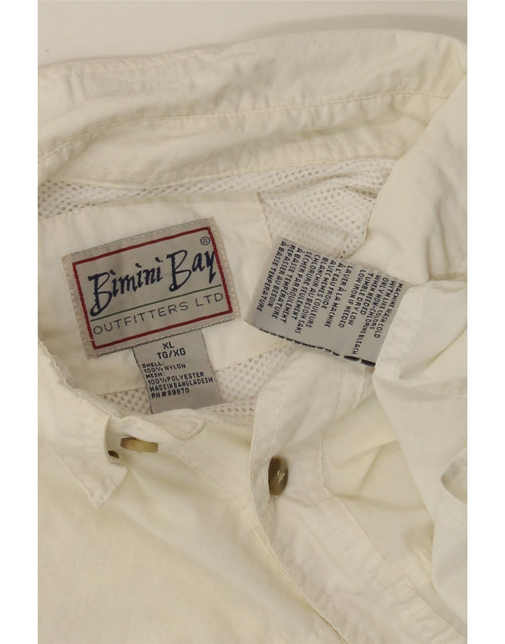 VINTAGE Mens Short Sleeve Shirt XL White Nylon