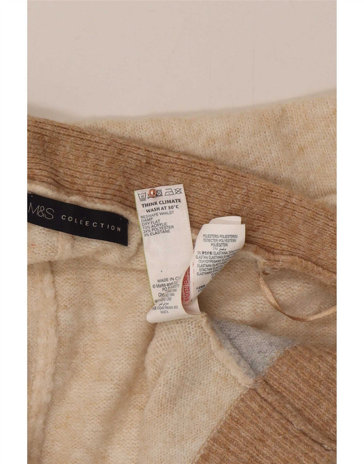 Pulover cardigan cu paragate pentru femei Marks & Spencer UK 16 mare bej