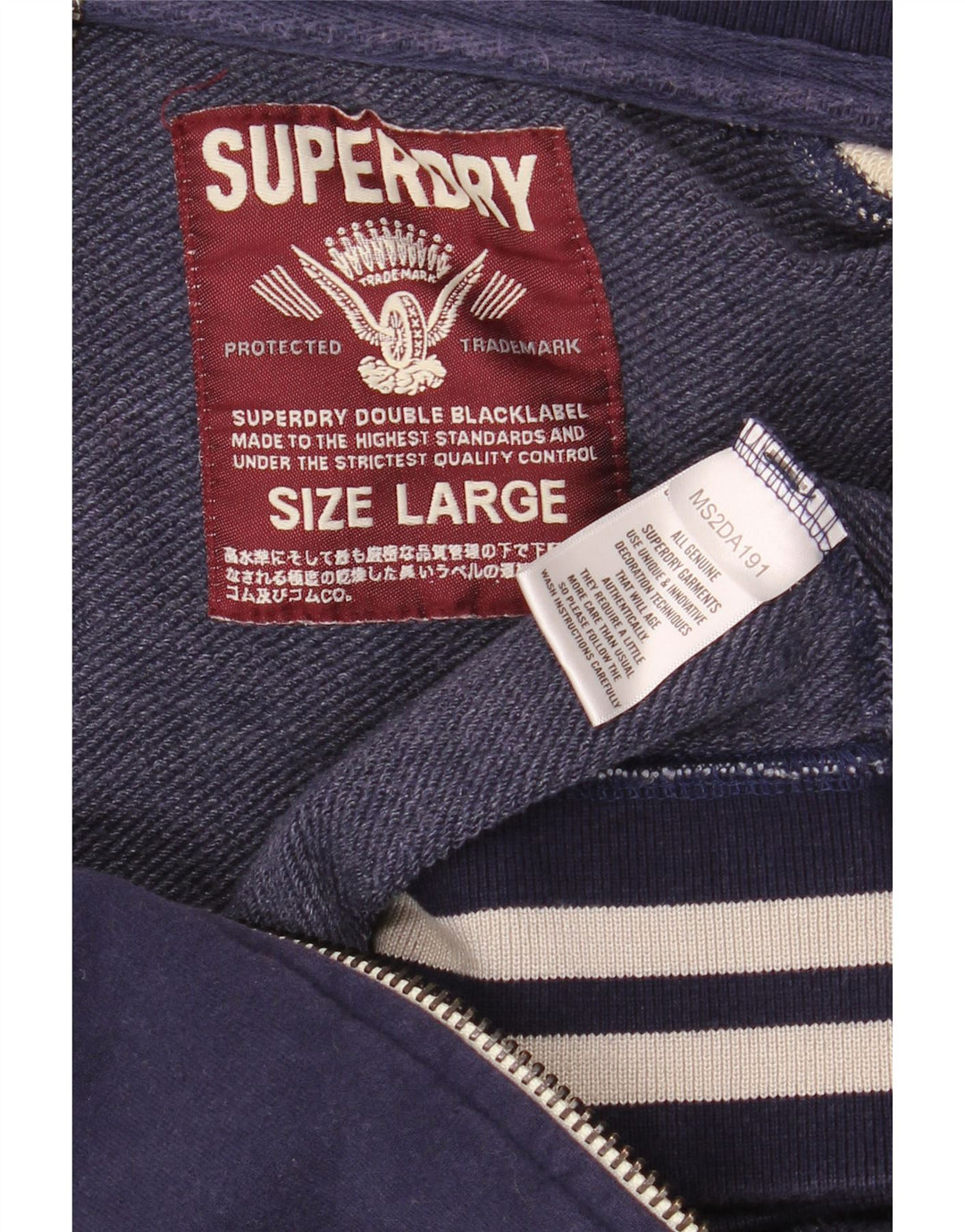 SUPERDRY Jachetă de trening grafică pentru bărbați, mare, bleumarin, color block