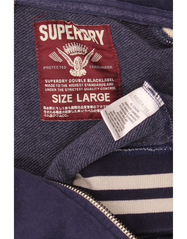 SUPERDRY Jachetă de trening grafică pentru bărbați, mare, bleumarin, color block