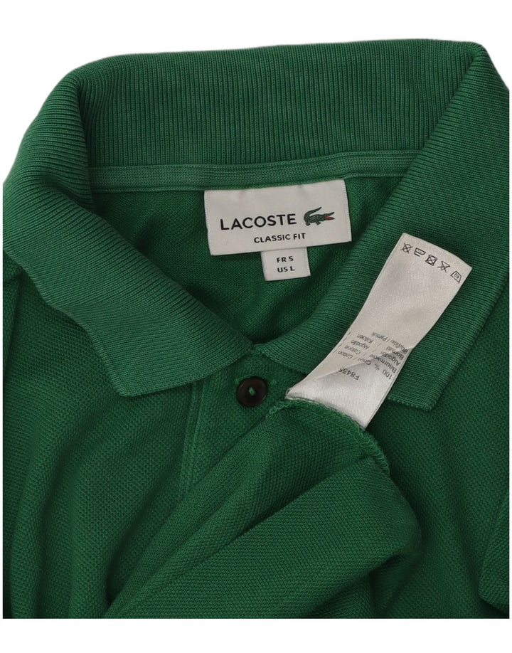 Tricou polo Lacoste Classic Fit pentru bărbați, mărimea 5, bumbac verde mare