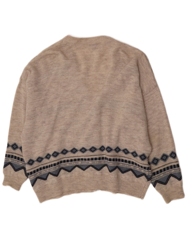Angelo Litrico Pulover Cardigan Bărbați 3XL Bej Geometric Acrilic