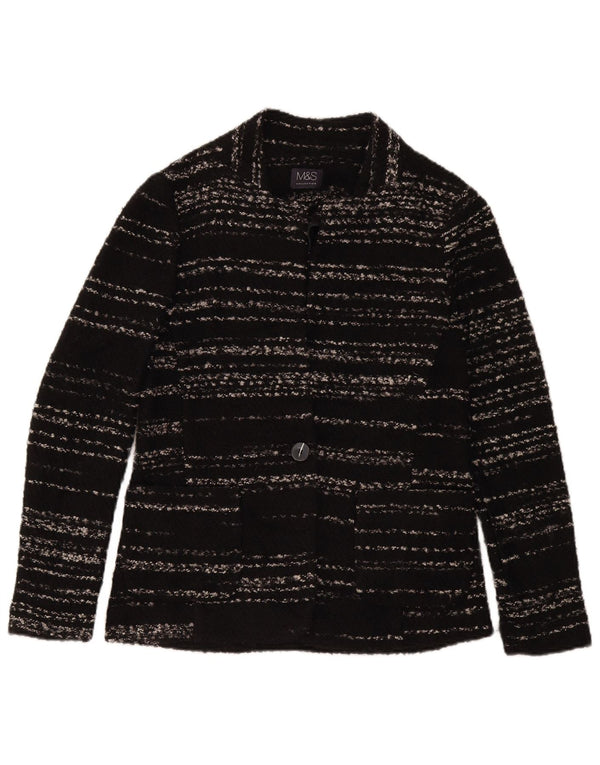 Pulover cardigan pentru femei Marks & Spencer UK 8 mic, acrilic cu dungi negre