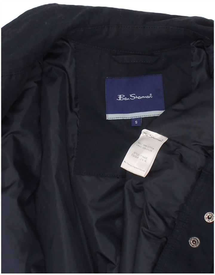 BEN SHERMAN Boys Bomber Jacket 10-11 Years Small  Navy Blue Cotton