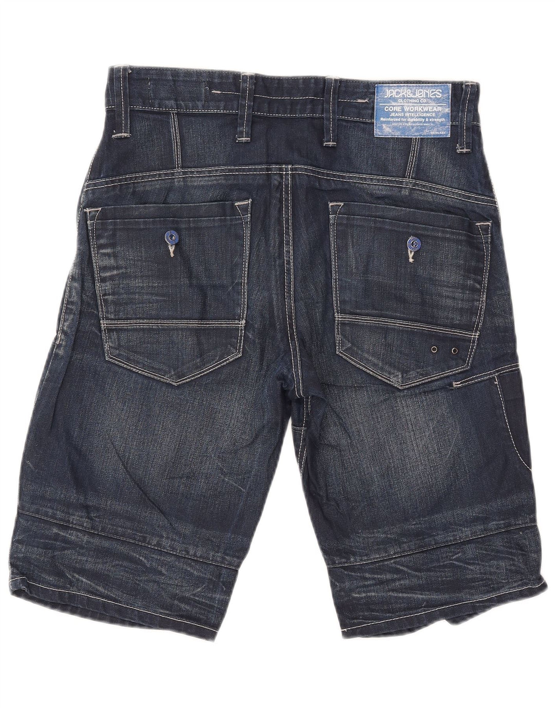Pantaloni scurți din denim cargo Jack & Jones pentru bărbați, mediu W32, bumbac bleumarin