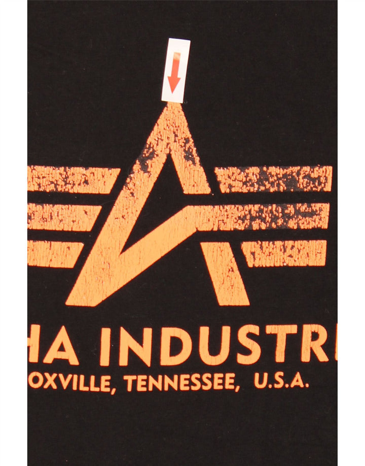 Tricou grafic pentru bărbați Alpha Industries Top mic bumbac negru