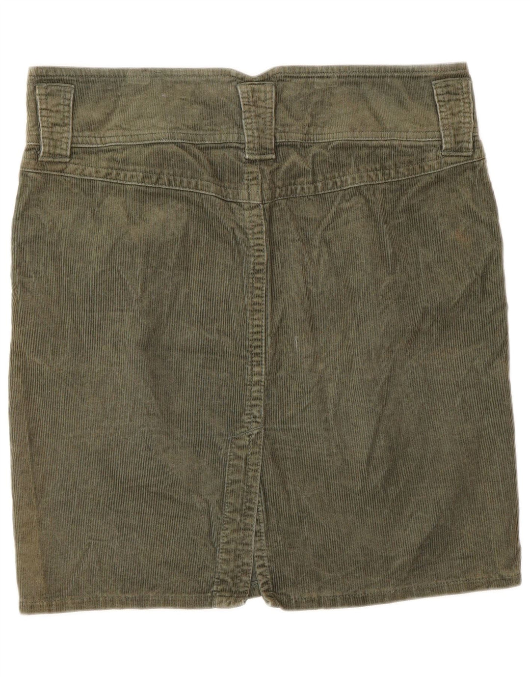 Fusta pentru femei Benetton din velur IT 44 Medium W32 Kaki Bumbac