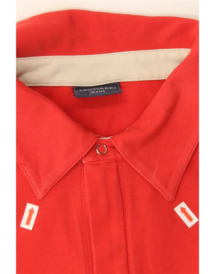 Tricou polo Trussardi pentru bărbați 2XL bumbac roșu