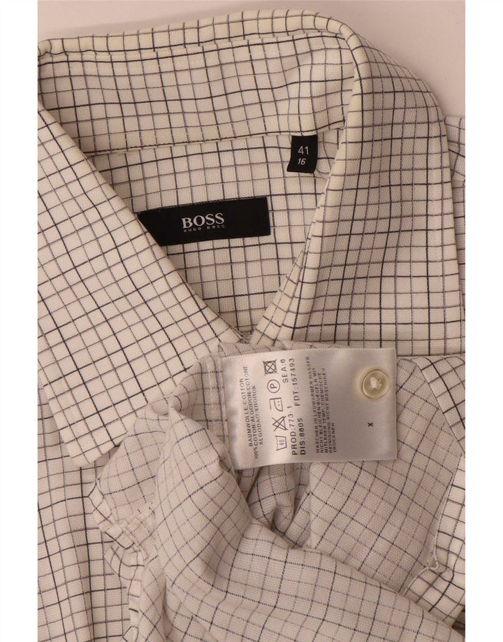 Cămașă pentru bărbați Hugo Boss Mărimea 41 16 Bumbac cu carouri albe mari