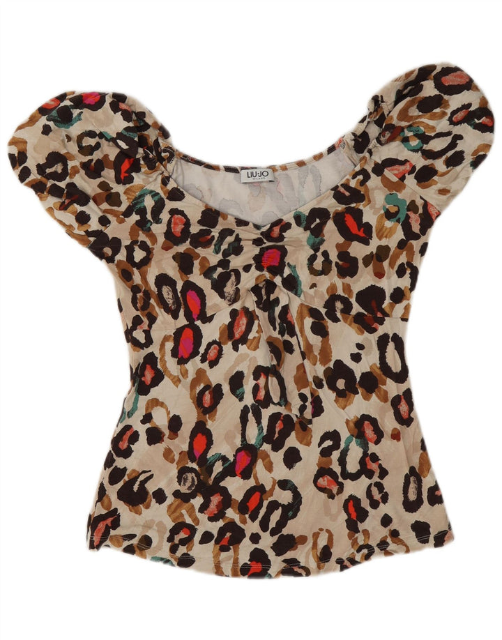 Bluză Liu Jo pentru femei UK 12 Medium Bej Animal Print