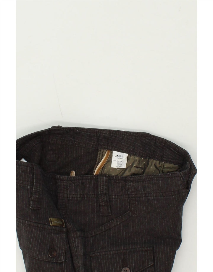 ELLESSE Womens Straight Cargo Trousers IT 44 Medium W32 L30 Grey Striped Vintage Ellesse and Second-Hand Ellesse from Messina Hembry 