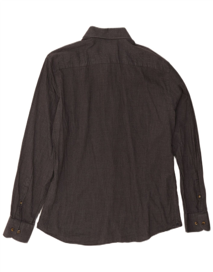 Cămașă pentru bărbați Hackett Slim Fit, mare, gri, bumbac