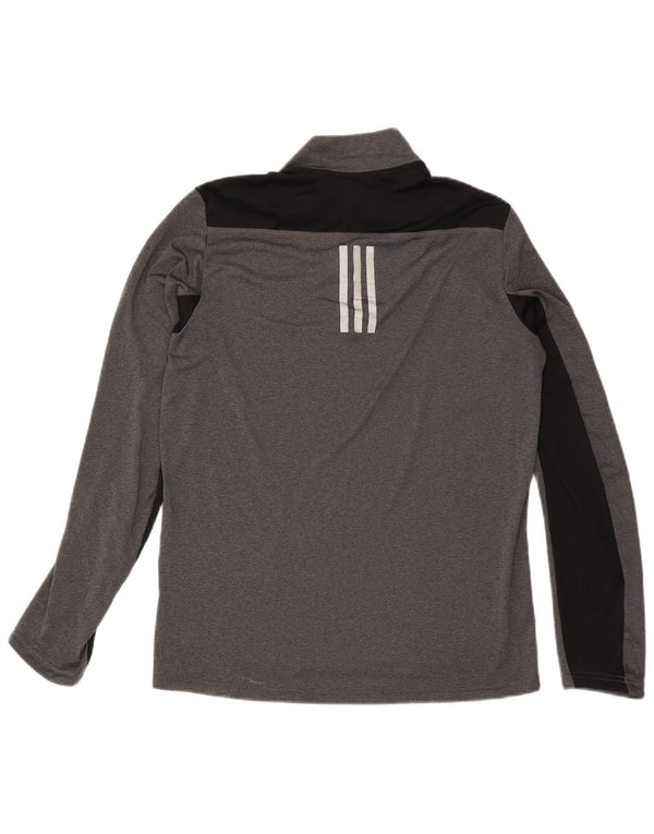 Adidas Mens Aeroready Pullover Tracksuit Top Medium Grey Colourblock