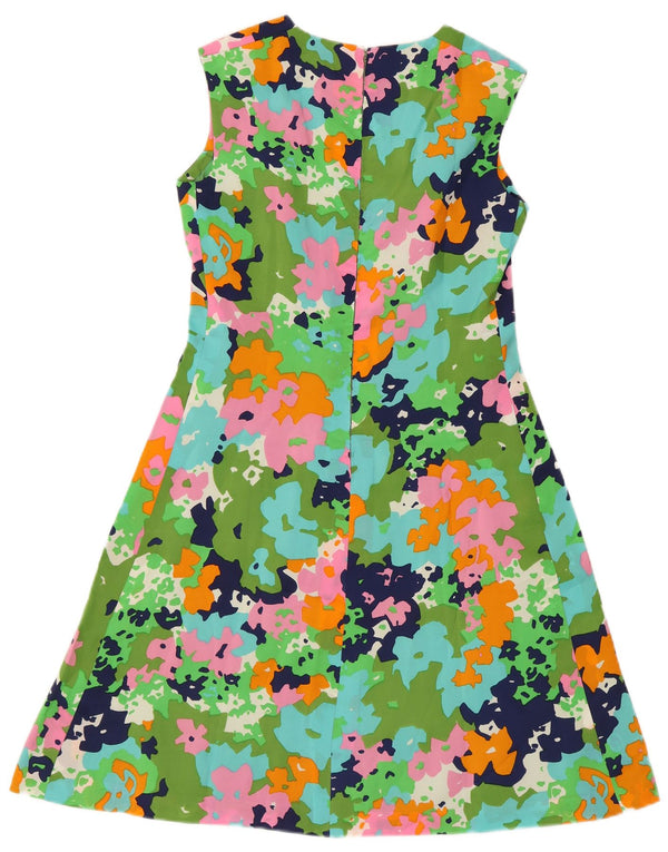 Rochie A-Line Fără mâneci Vintage pentru femei UK 8 Mic Multicolor Retro
