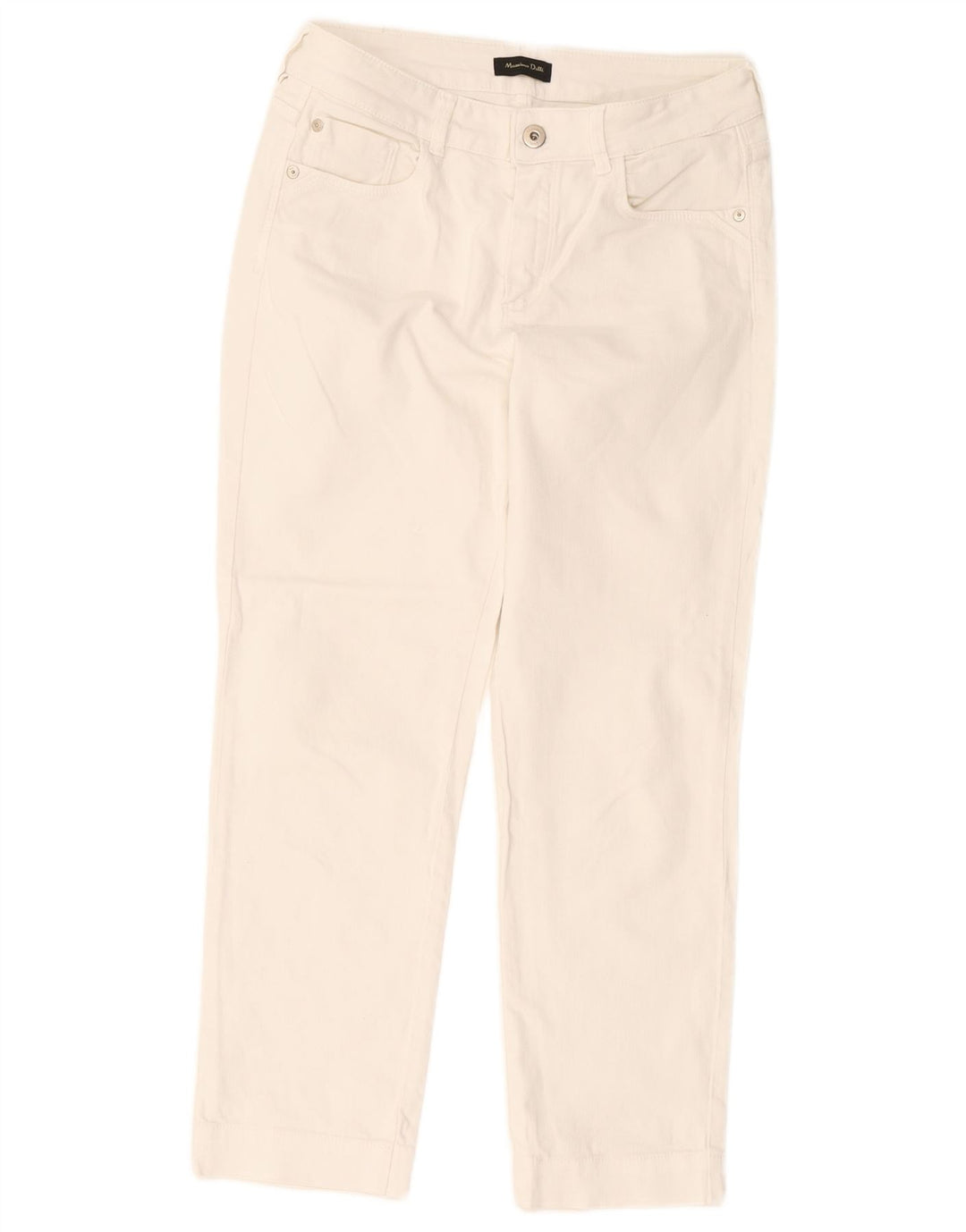 Massimo Dutti Blugi Cropped Femei EU 38 Mici L28 L25 Alb