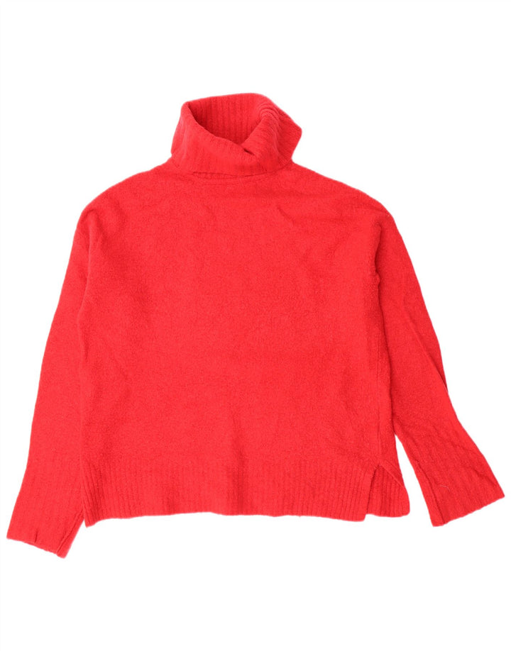 WISTLES Pulover oversized cu gât rulat pentru femei UK 10 Lână roșie mică
