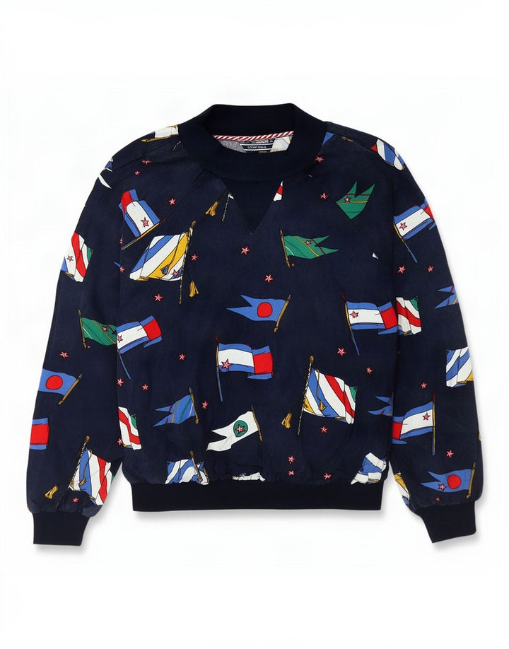Hanorac cu grafic pentru femei Tommy Hilfiger Pulover US 6 Medium Bleumarin