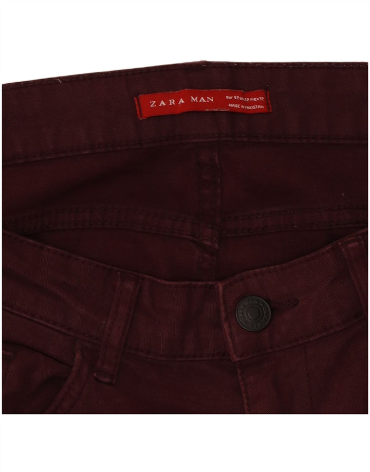 Blugi slim pentru femei Zara W32 L32 Burgundy