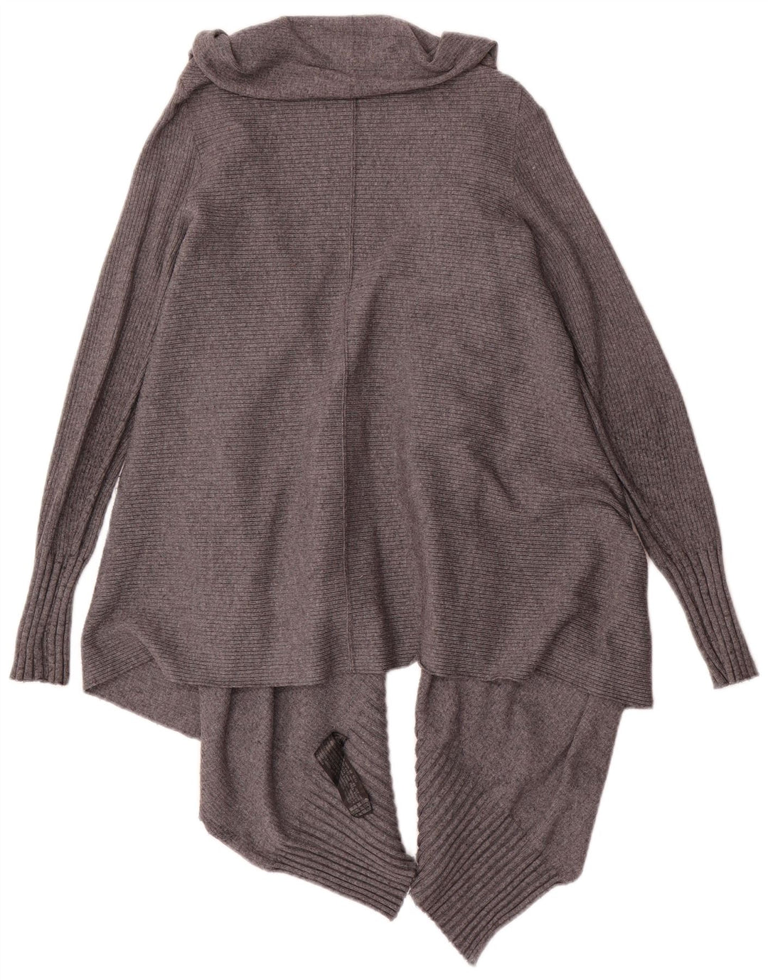 Pulover cardigan deschis asimetric pentru femei Zara UK 14 Viscoză gri mediu