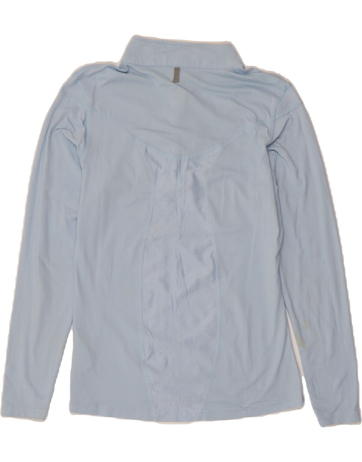 NIKE Womens Zip Neck Pullover Tracksuit Top US 8/10 Medium Blue Nylon Vintage Nike and Second-Hand Nike from Messina Hembry 