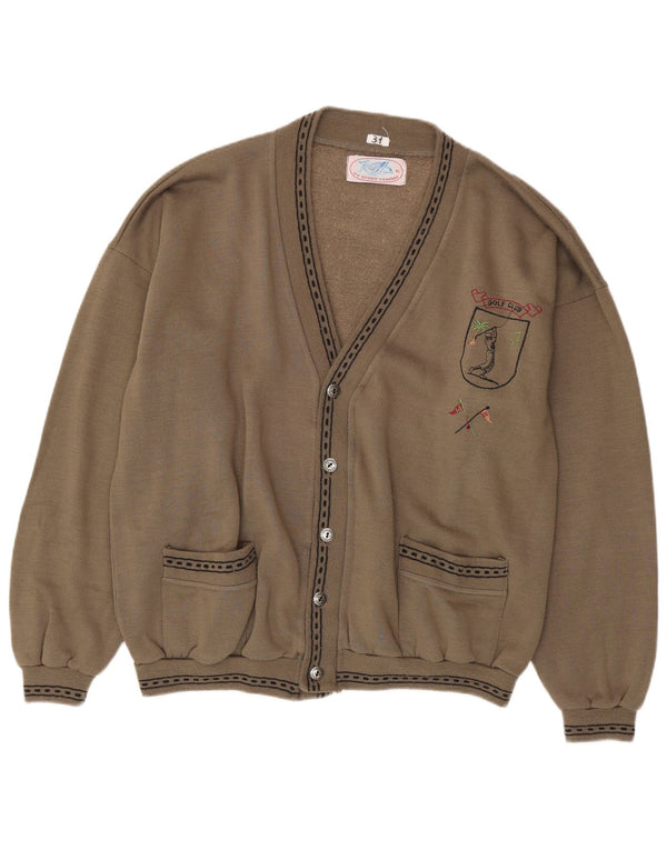 Pulover Cardigan Vintage pentru bărbați, XL, bej, bumbac