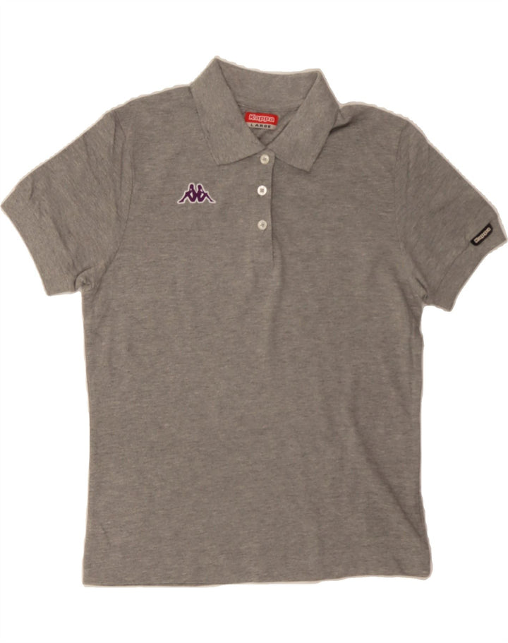 KAPPA Womens Polo Shirt UK 14 Large Grey Cotton Vintage Kappa and Second-Hand Kappa from Messina Hembry 