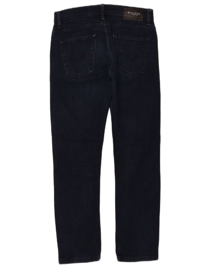 Blugi slim pentru bărbați GUESS W29 L28 bumbac bleumarin