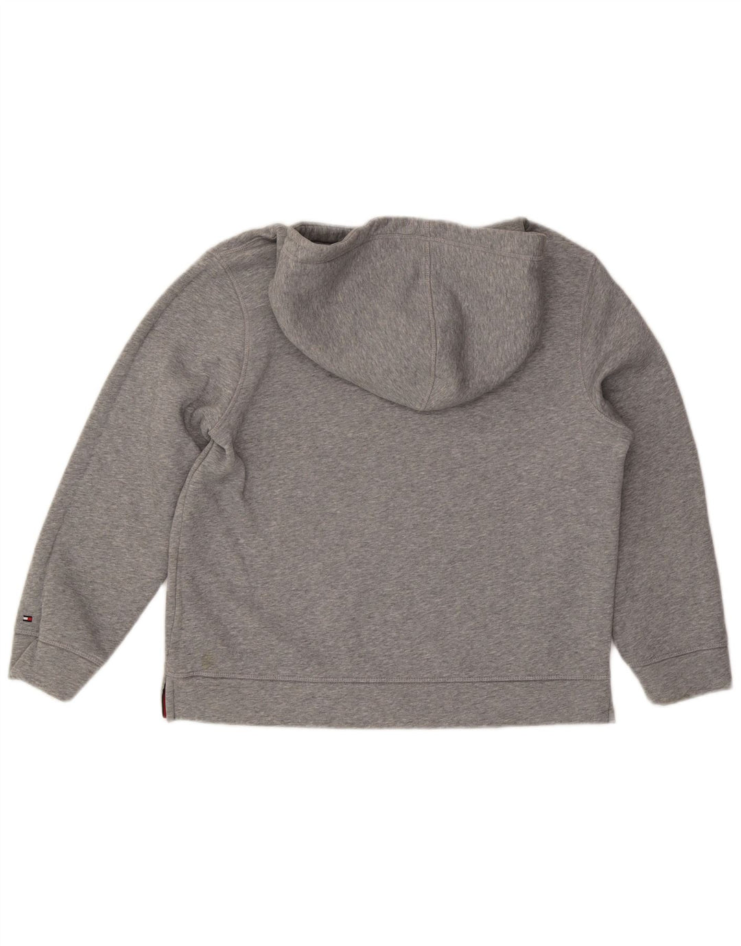 TOMMY HILFIGER Pulover supradimensionat cu capota cu grafic pentru femei UK 14 Medium Gri
