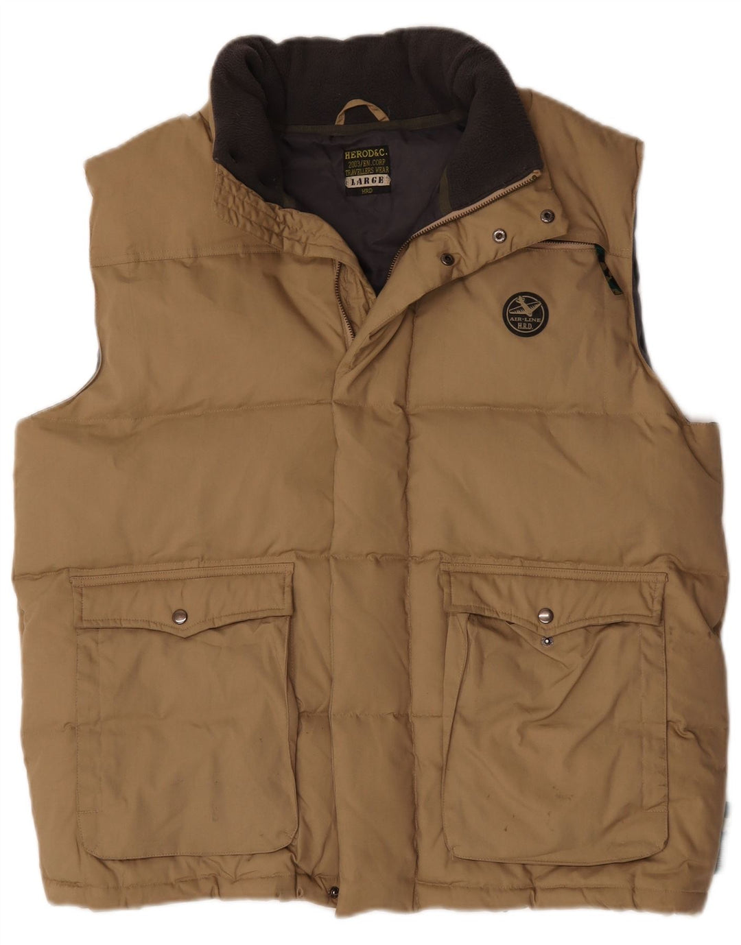Gilet căptușit pentru bărbați vintage UK 40 mare, bej, poliester
