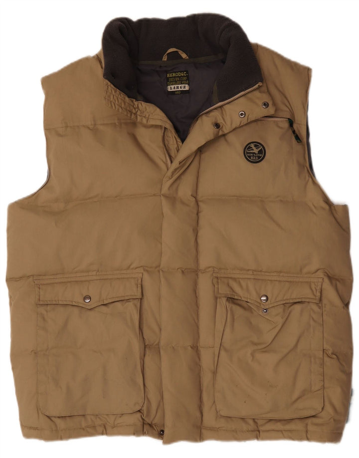 Gilet căptușit pentru bărbați vintage UK 40 mare, bej, poliester