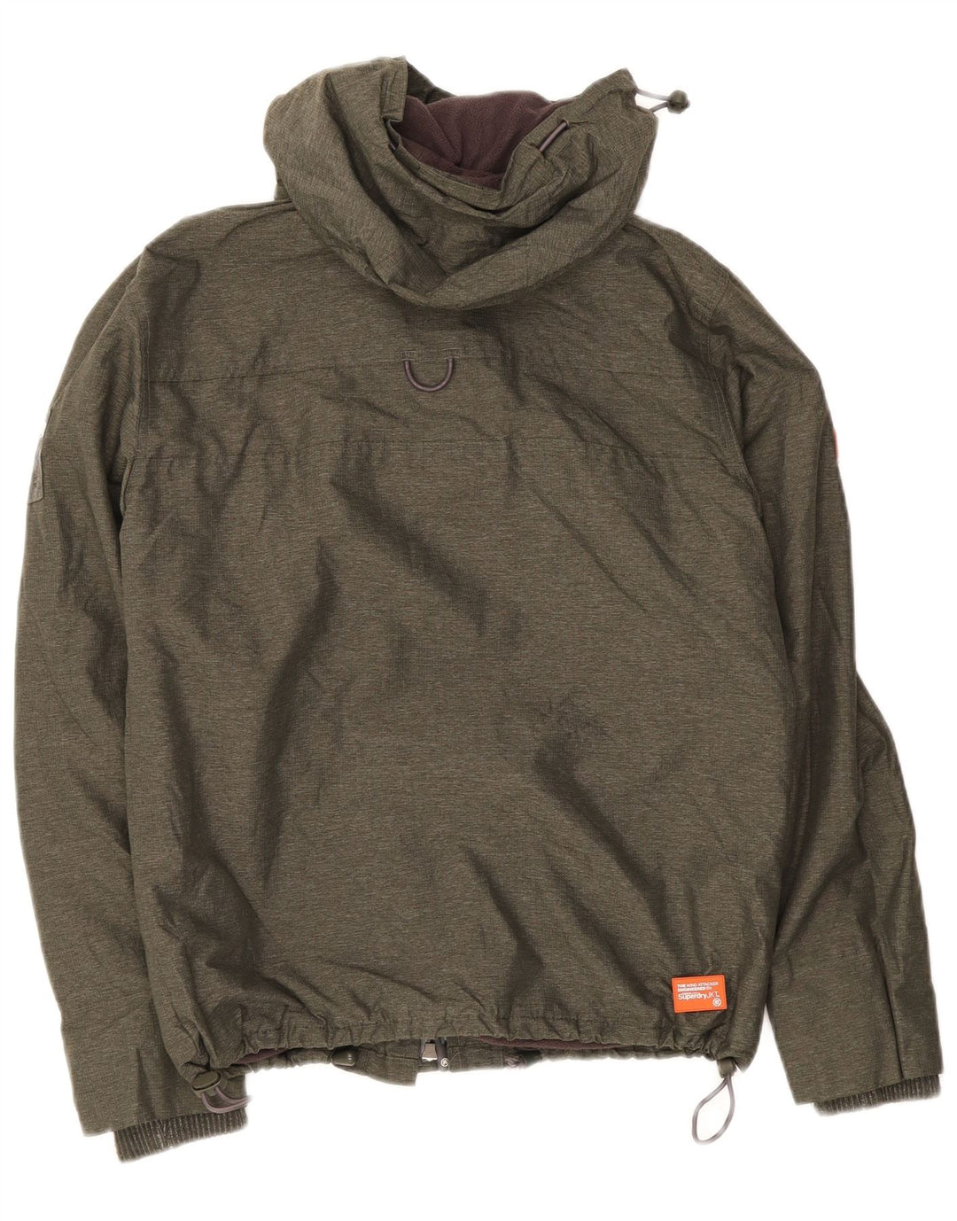 Jachetă de vânt cu glugă Superdry pentru bărbați UK 38, nailon mediu kaki