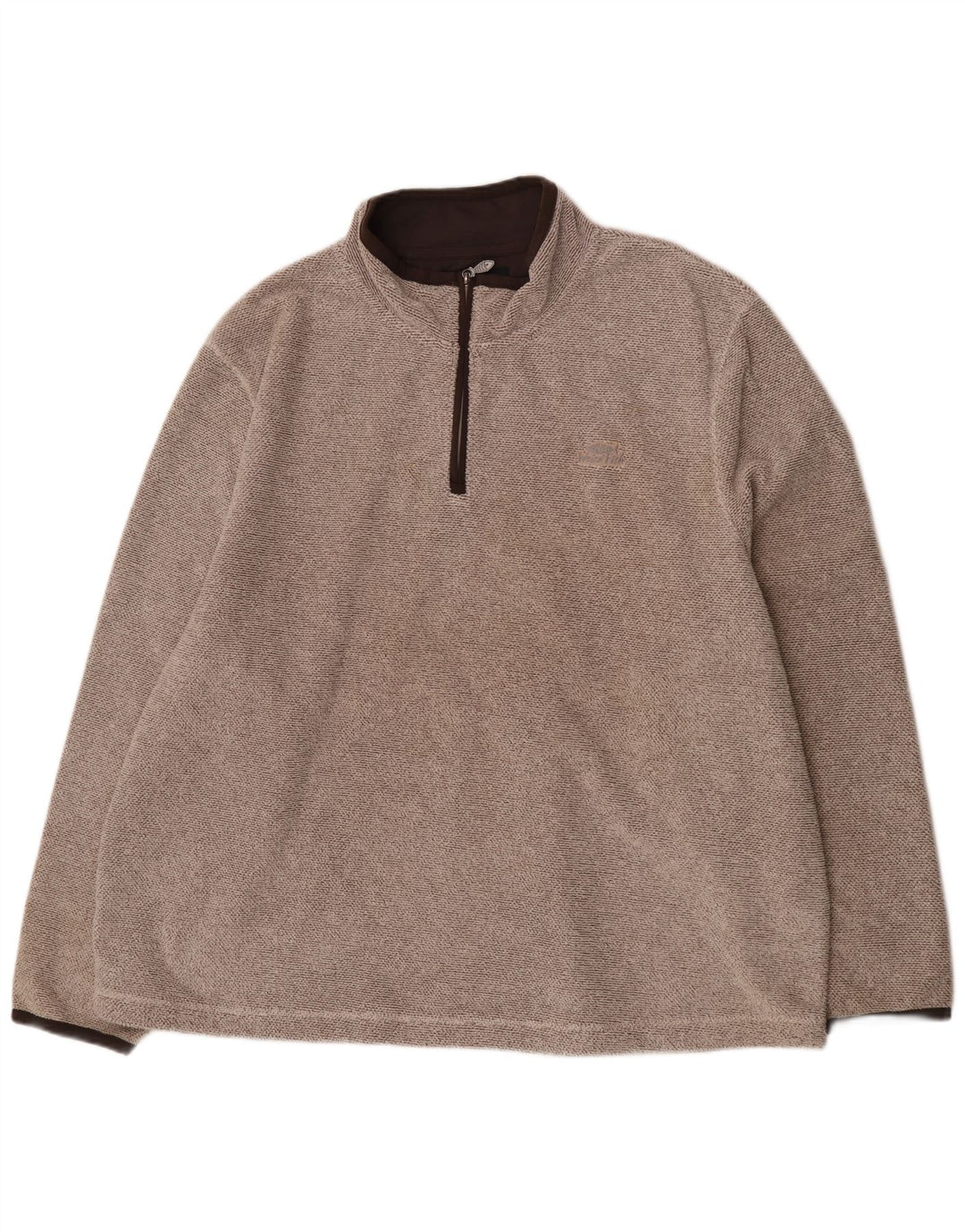 Pulover pentru bărbați Weird Fish cu fermoar și gât, poliester maro 5XL