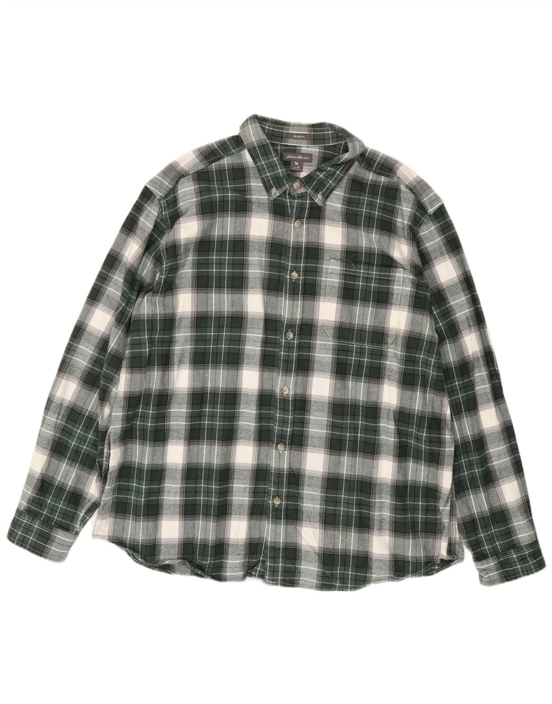 EDDIE BAUER Cămașă de flanel pentru bărbați, XL, verde, cu carouri
