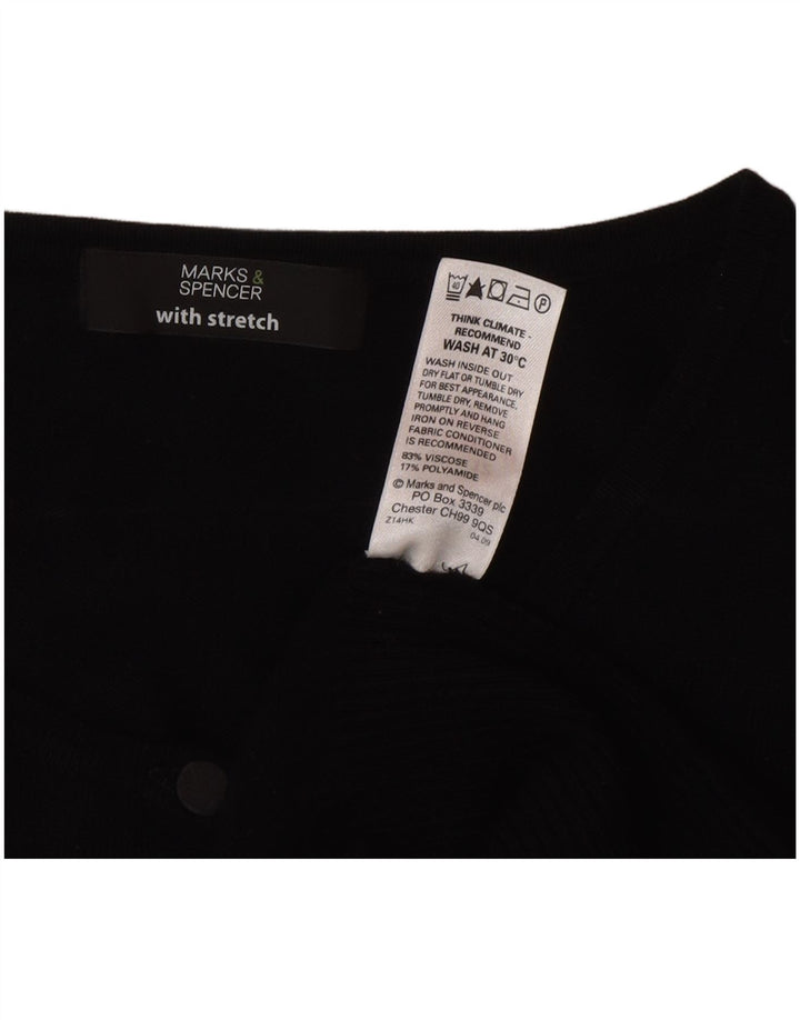 Pulover cardigan pentru femei Marks & Spencer UK 12 Medium Black Viscose