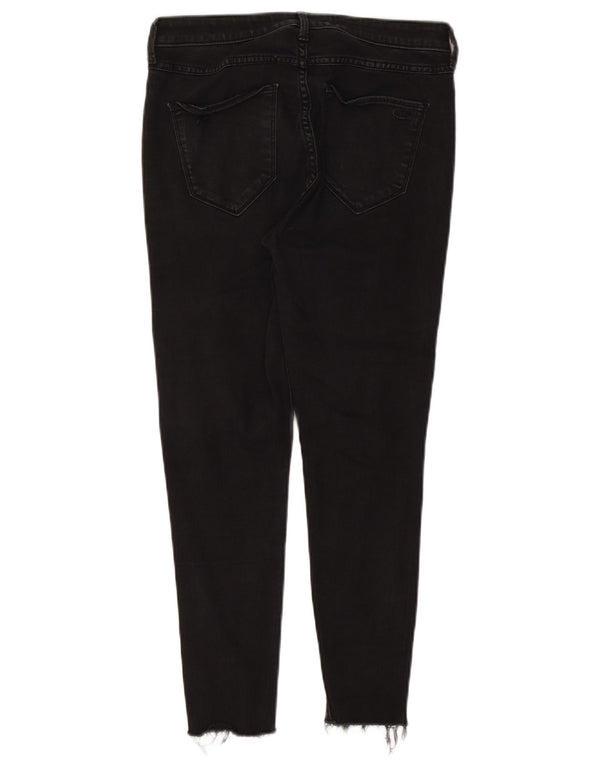 Blugi tăiați cu talie înaltă pentru femei Hollister US 11 Large W30 L26 Negri
