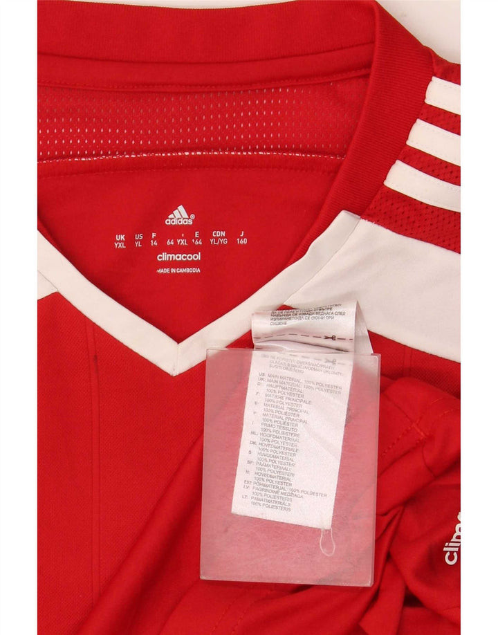 Tricou grafic Adidas pentru băieți Top 13-14 ani XL poliester roșu