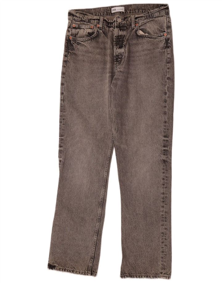 Blugi drepti pentru femei Zara EU 40 Medium W30 L34 Bumbac gri