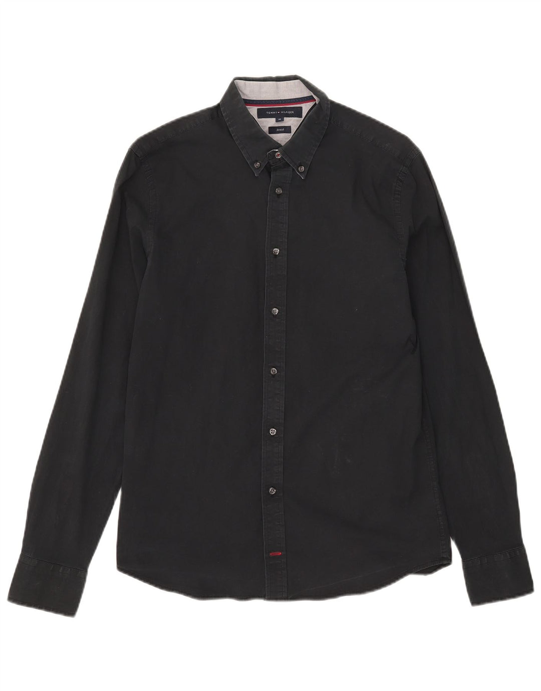 Cămașă Tommy Hilfiger pentru bărbați, bumbac mediu negru