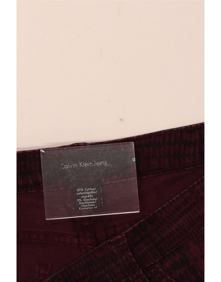 Pantaloni casual pentru femei CALVIN KLEIN US 12 Large W32 L31 Burgundy