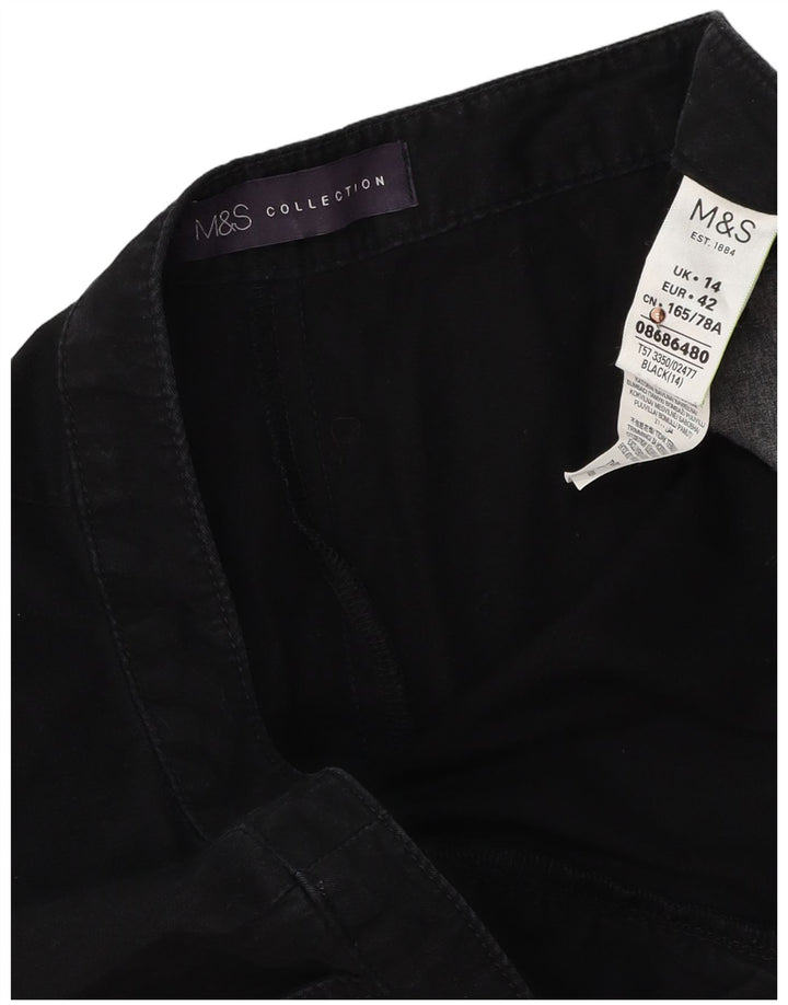 MARKS & SPENCER Pantaloni scurti chino pentru femei UK 14 Large W34 Bumbac negru