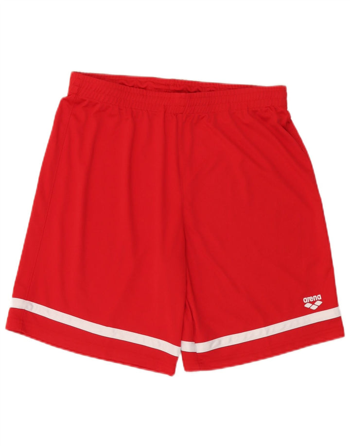 Pantaloni scurți sport pentru bărbați Arena, mari, roșii, din poliester color bloc