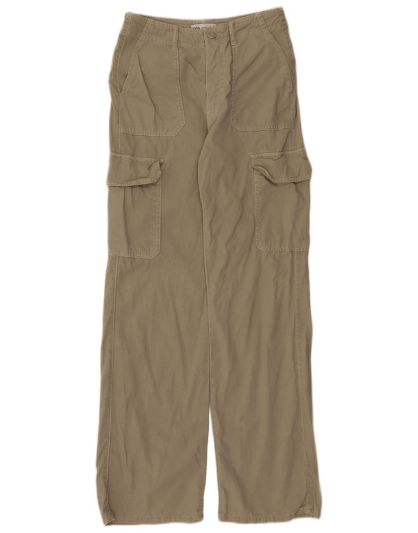 Pantaloni cargo largi pentru femei cu talie înaltă Zara EU 34 2XS W24 L32 kaki