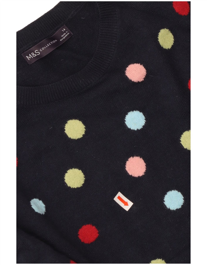 MARKS & SPENCER Pulover pentru femei cu decolteu triplu UK 14 Medium Bleumarin