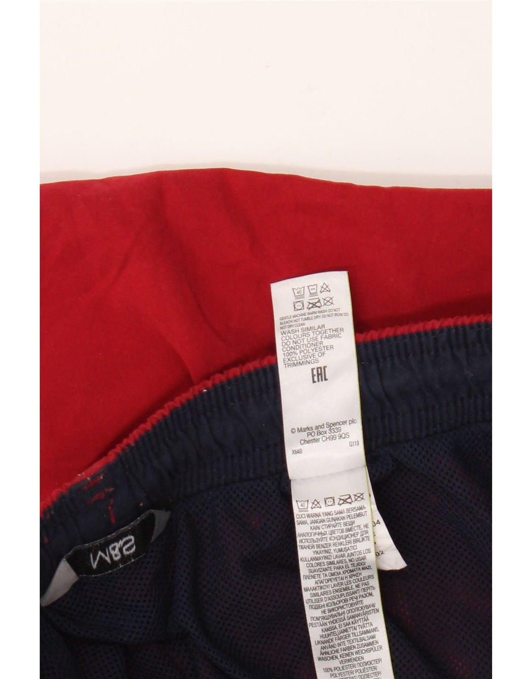 Marks & Spencer Pantaloni scurți de înot pentru bărbați din poliester roșu mare