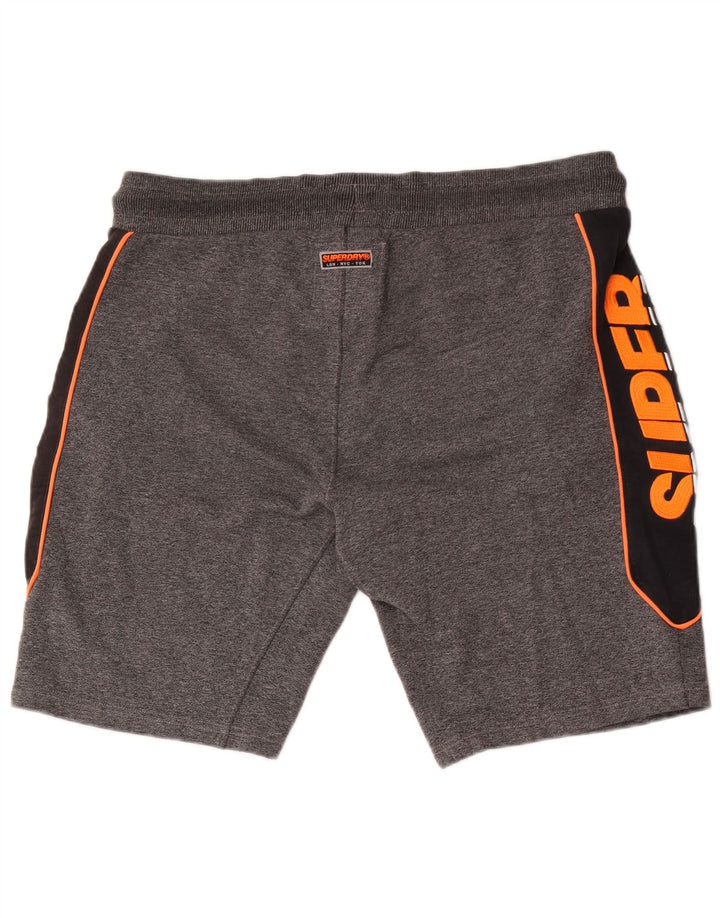 Pantaloni scurți sport grafic Superdry pentru bărbați, mari, gri, poliester color bloc