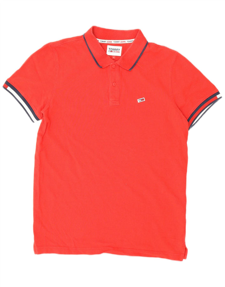 Tricou polo Tommy Hilfiger pentru bărbați, bumbac roșu mic